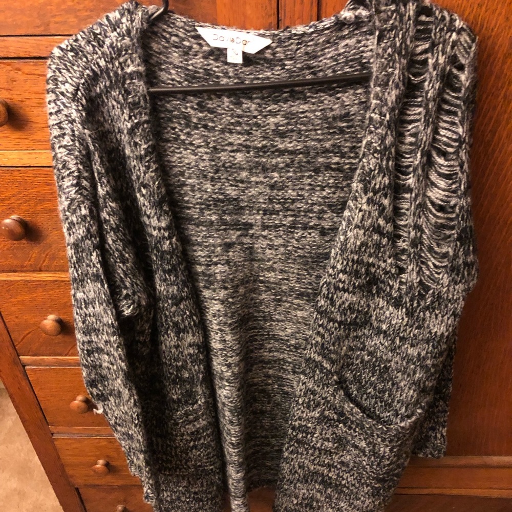 Distressed cardigan